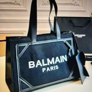 BALMAIN Paris, black tote.